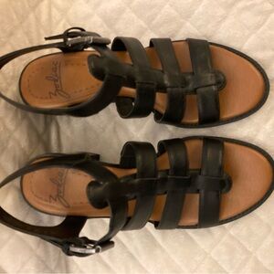 Zodiac Inessa Gladiator Stack Block Heel Cushion footbed adjustable buckle